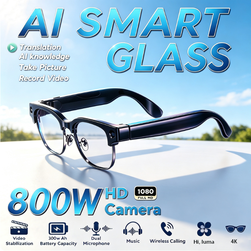 Audio Music Ai - 800W HD Pixel Smart Glasses Men