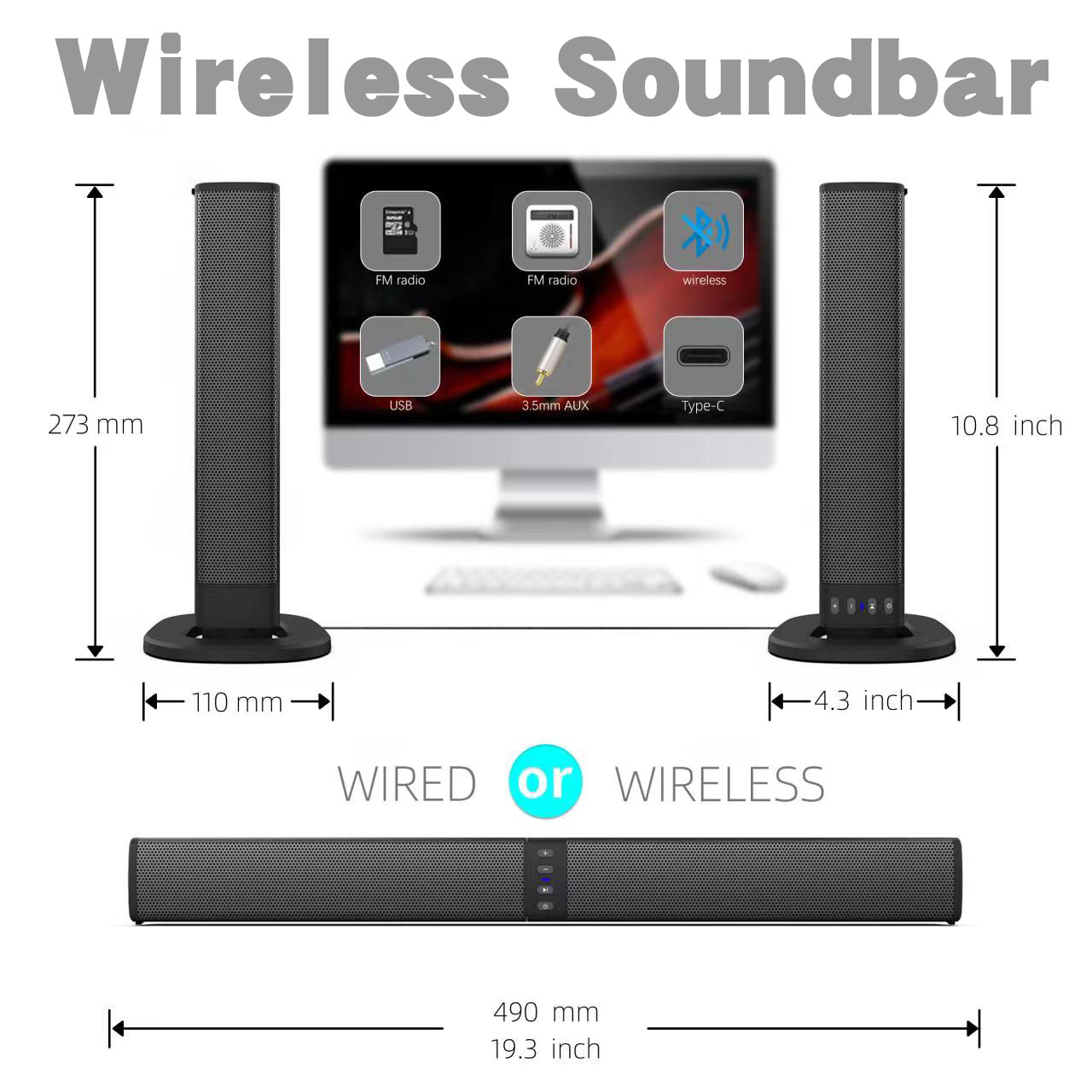 Detachable Soundbar Bluetooth  - Audio Music Spotify review and price