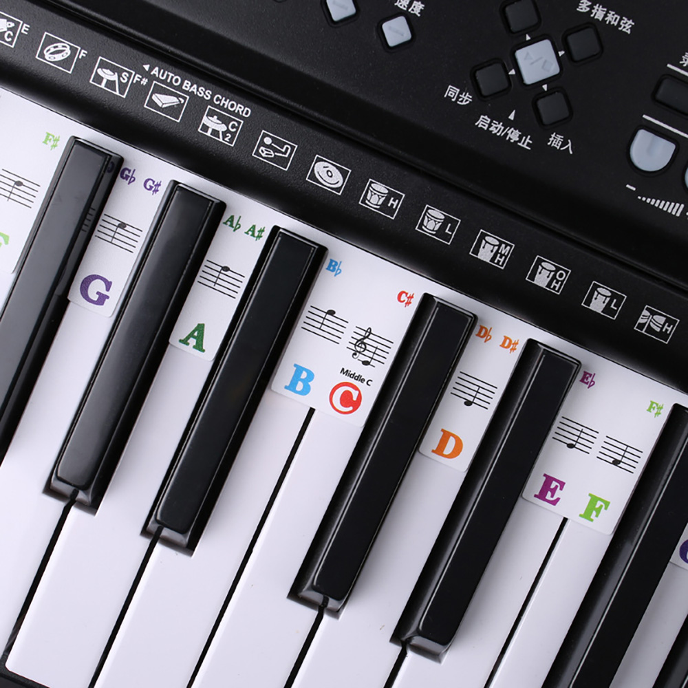Piano Keyboard Stickers 88/61  - Audio Music Notes review and price