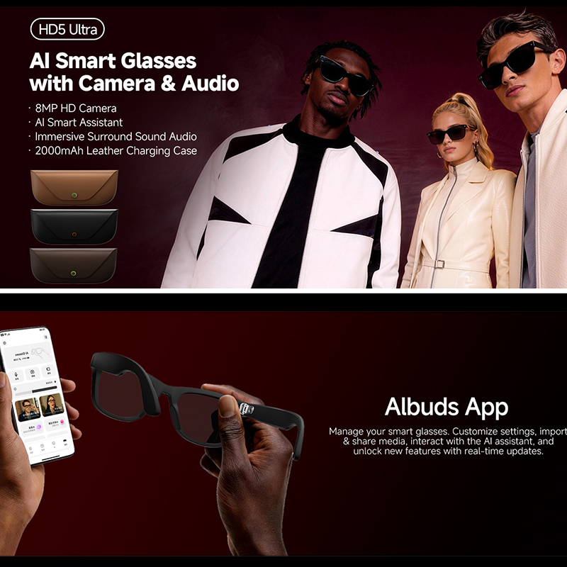 2026 New AI Smart Glasses 8MP  - Audio Music Arabic review and price
