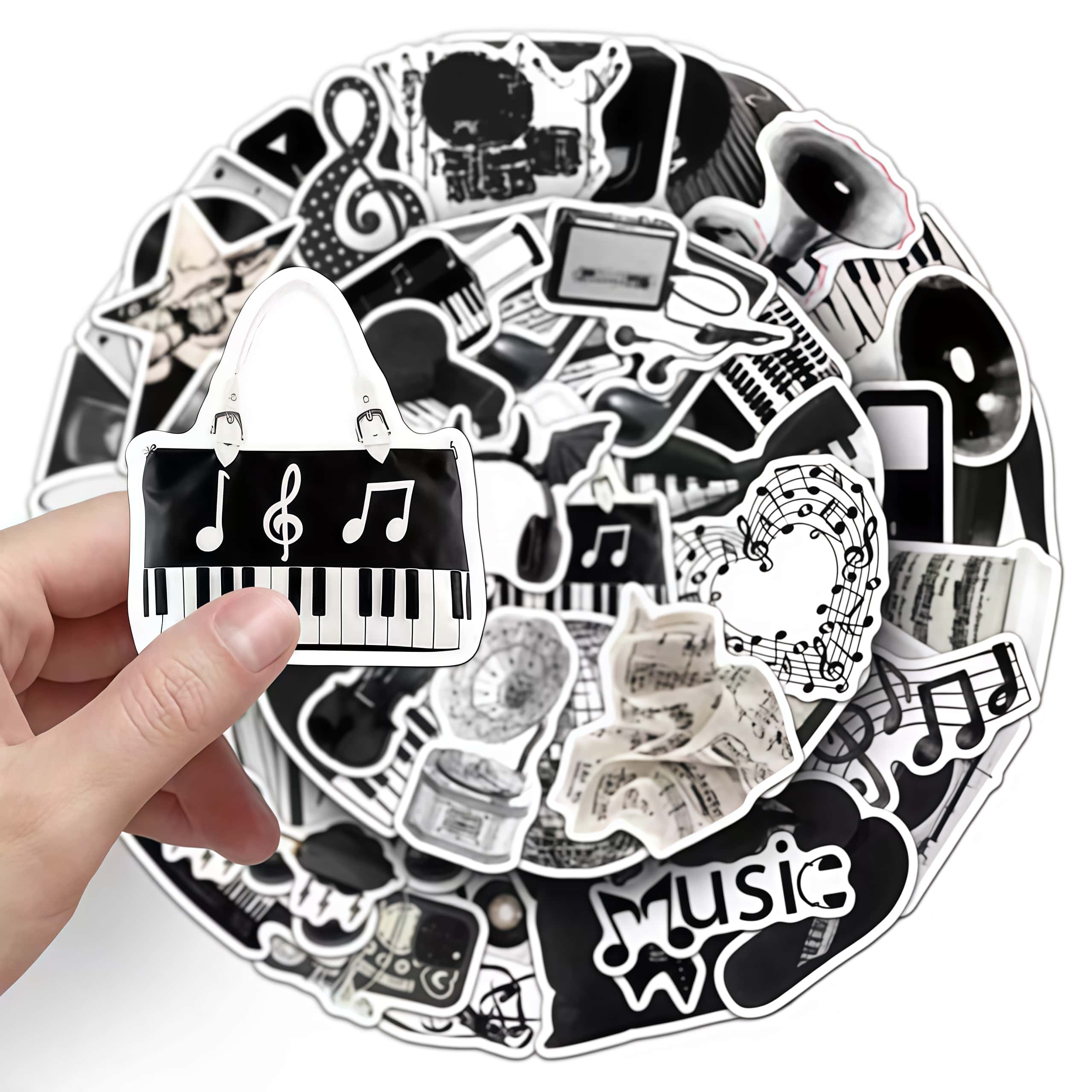 50Pcs Black White Musical Inst - Audio Music Notes review and price