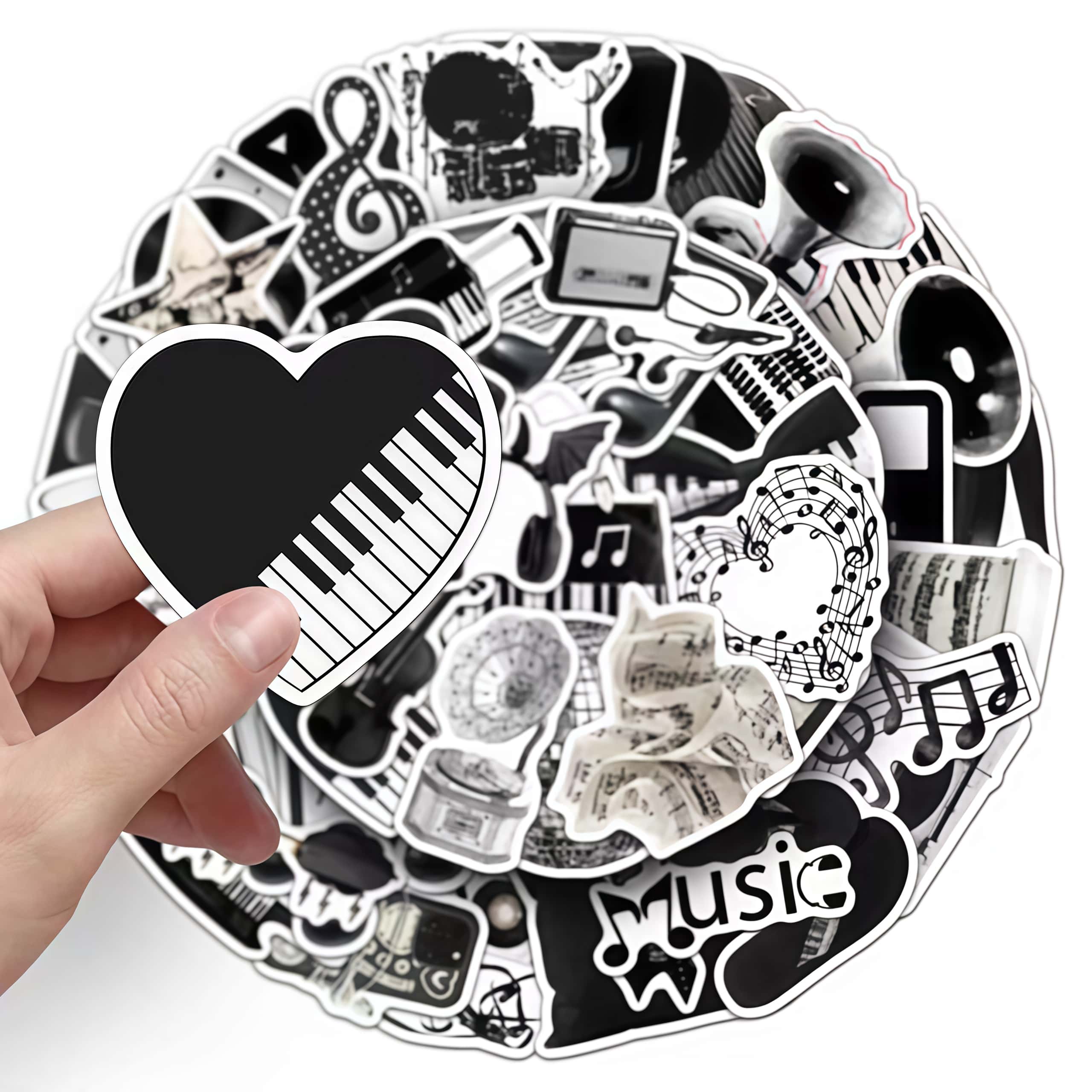 50Pcs Black White Musical Inst - Audio Music Notes review and price
