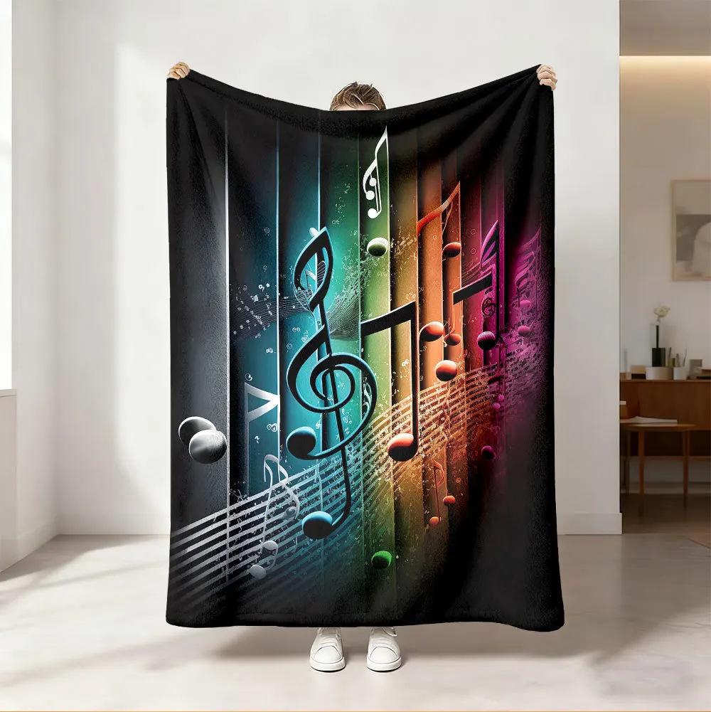 Throw Blanket Vibrant Neon Rai - Audio Music Notes review and price
