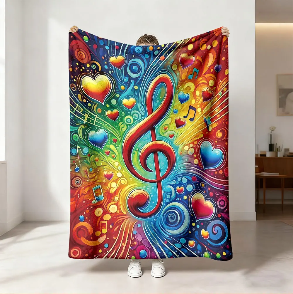 Throw Blanket Vibrant Neon Rai - Audio Music Notes review and price